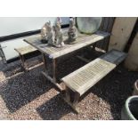 Garden table and 2 benches