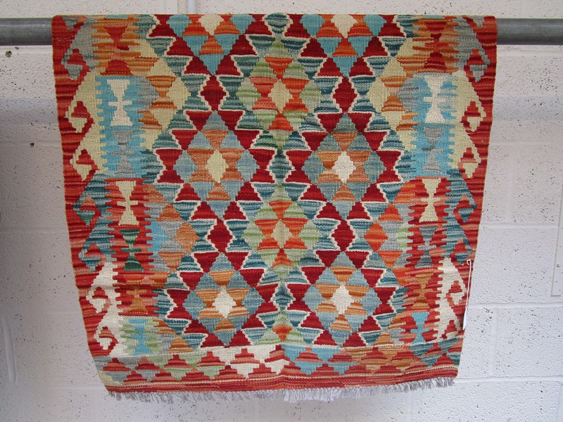 Vegetable dye wool Choli Kelim rug - 113cm x 80cm - Estmate £40