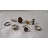 Collection of silver rings