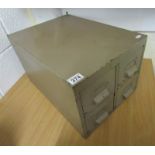 Small vintage metal 4 drawer filing cabinet