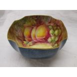 Royal Worcester hand painted bowl - Fruit theme signed T Lockyer - Circa 1918