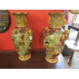 Pair of large Satsuma vases (H: 71cm)