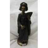 Bronze - Geisha girl figure - Approx 42cm tall