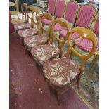 Set of six balloon back chairs with William Morris style fabric