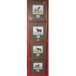4 framed horse themed PDQ with accompanying stamps