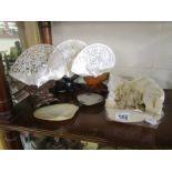 Collection of mother of pearl carvings to include cutlery