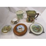 Collectables to include Prattware pot and Royal Doulton