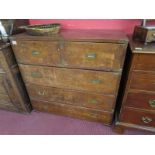 Campaign chest of drawers with brass mounts