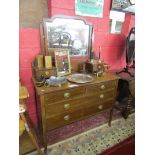 Mahogany Edwardian inlaid dressing table