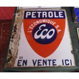 Double sided Enamel sign - French petrol