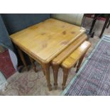 Nest of 3 pine tables