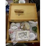 Box of collectables to include Prattware lid & others