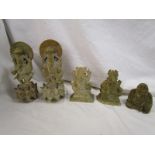 Collection of carved stone Hindu figures