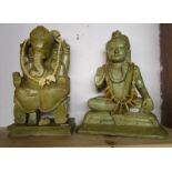 2 carved stone Hindu studies - Shiva & Ganesh