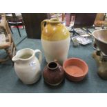 Collection of stoneware to include large flagon