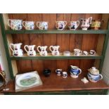 Collection of ceramics to include Prattware pot