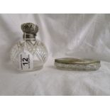 Silver topped bottle & pot