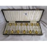 Boxed set of 12 Chinese export teaspoons - Wang Hing - 900 silver