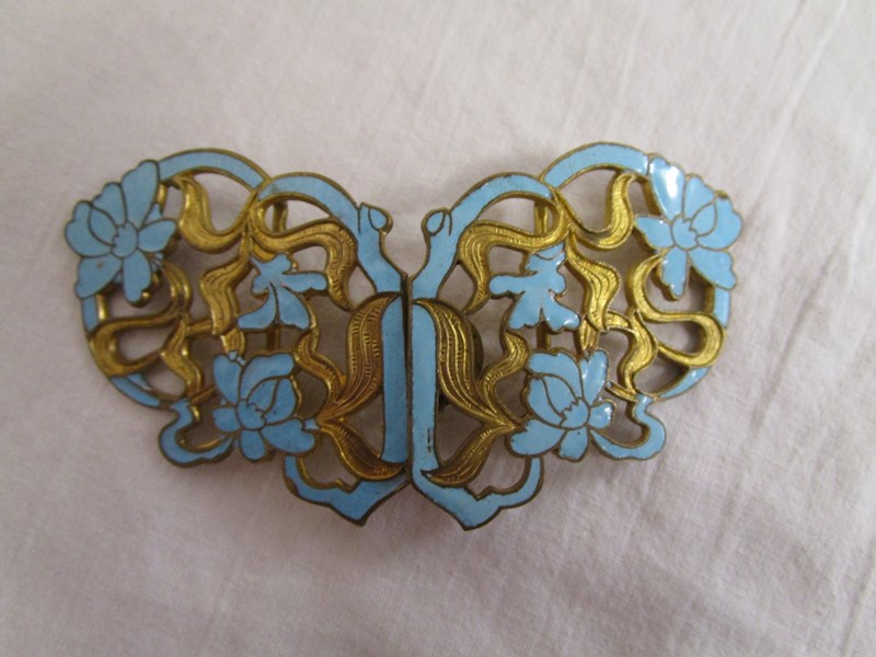 Art Nouveau enamel buckle