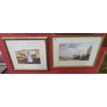 2 Watercolours - Equine themed - 1 entitled 'Last Light Painting Munnings Colt' and other signed