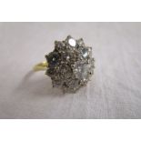 Fine 18ct gold diamond cluster ring