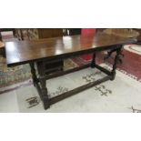 18C oak serving table with carved freeze (H: 74cm L:184cm W:73cm)