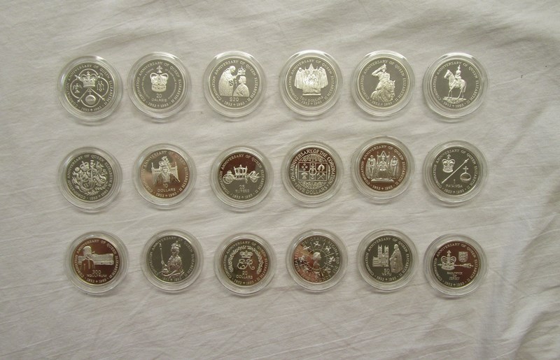 Coins - Collection of 18 Commonwealth silver proofs (QEII 40th anniversary) to include UK,