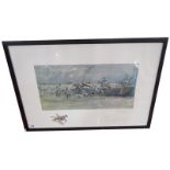 Signed print - The Grand National, Canal Turn 1923 signed Mary Tipton - After Snaffles