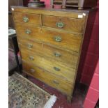 Regency chest of 2 over 4 drawers (H: 132cm W:103cm D:52cm)