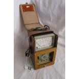 Vintage Post Office mains tester in leather case