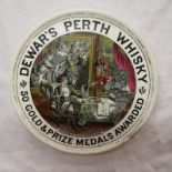 W.T. Copeland & Sons Dewar's advertising coaster with printed & impressed marks