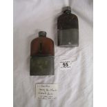 2 hip flasks to include antique example by J H Pontifex