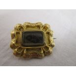 Antique gold mourning brooch