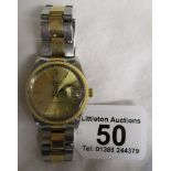 Rolex Date Oyster Perpetual bi-metal watch in good working order