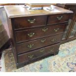 Antique mahogany chest of 2 over 3 drawers (H: 97cm W:96cm D:55cm)