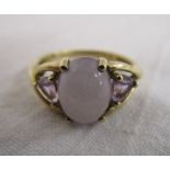 Gold amethyst & moonstone set ring