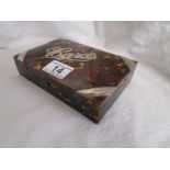 Tortoise shell silver mounted card case with original cards