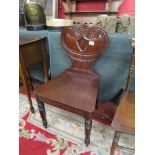 Victorian mahogany hall chair