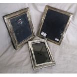 Hallmarked silver picture frame & 2 others