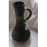 Green glass leather bound jug