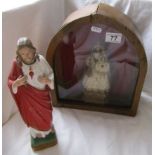 Cased Madonna figure & Jesus Christ