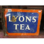 Enamel sign - Lyons tea - Double sided (41cm x 30cm)