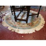 Circular patterned wool rug