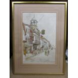 Watercolour - Guildford High Street by R T Chandler