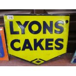 Enamel sign - Lyons cakes - Double sided (45cm x 40cm)