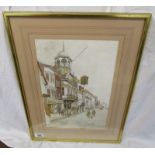 Watercolour - Guildford High Street by R T Chandler