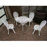 Aluminium garden table and 4 chairs