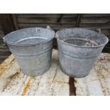 2 galvanised buckets