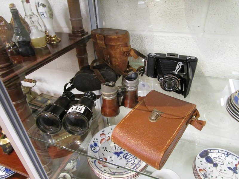 Carl Zeiss Ikon camera and 2 pairs of opera glasses / binoculars