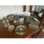 Collection of metalware to include pewter tankard